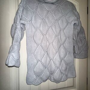 Cozy Gray Cable Knit Sweater